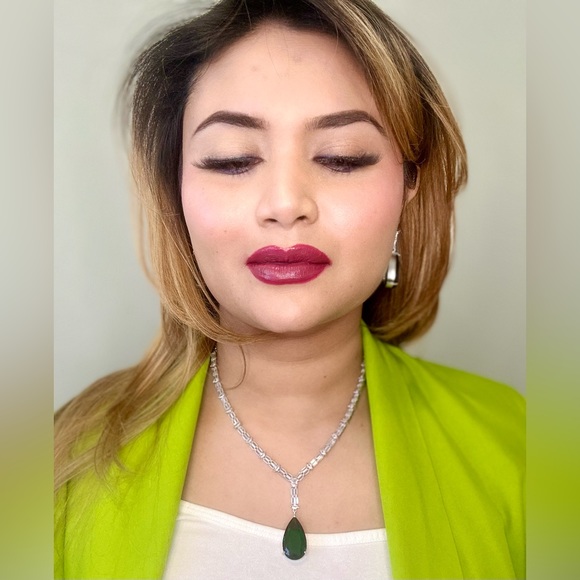 Fashion Y2K Green Crystal and Diamonds Necklace Set, for Partywear Formal Dress - Picture 5 of 6